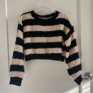 Altar'd State Black and Tan Knit Sweater